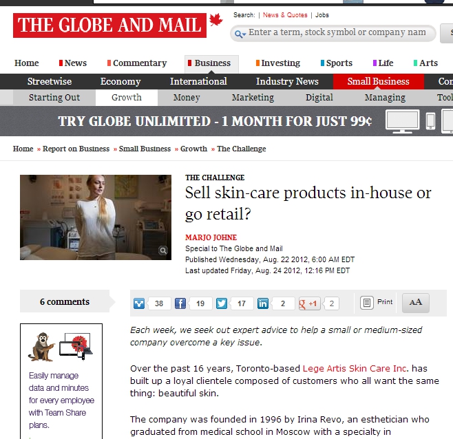 Globe and Mail screenshot